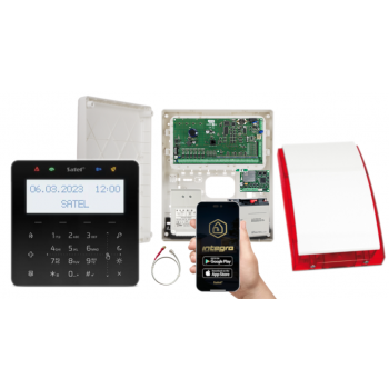 ZESTAW ALARMOWY SATEL INTEGRA 128 + INT-KSG2R-B + OPU-3P + AWT682 + 17Ah + INT-GSM LTE + SYRENA SP-4001R